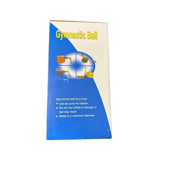 25.59 in/65 Cm Purple Gymnastic Ball With Pump & Plugs For Exercise & Fitness - Picture 9 of 10